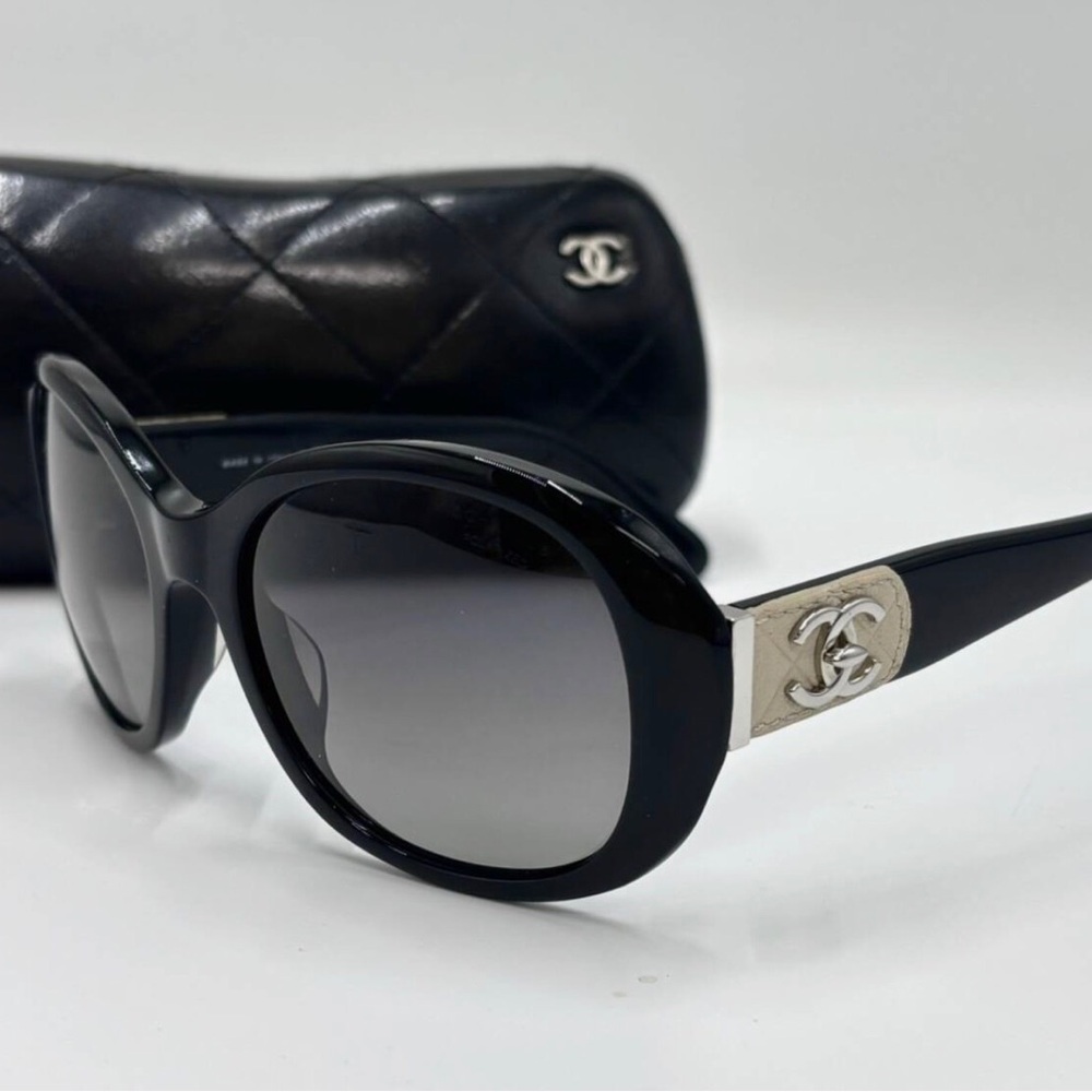CHANEL Matelassé 5235-Q-A Black/Black Sunglasses w/ Case